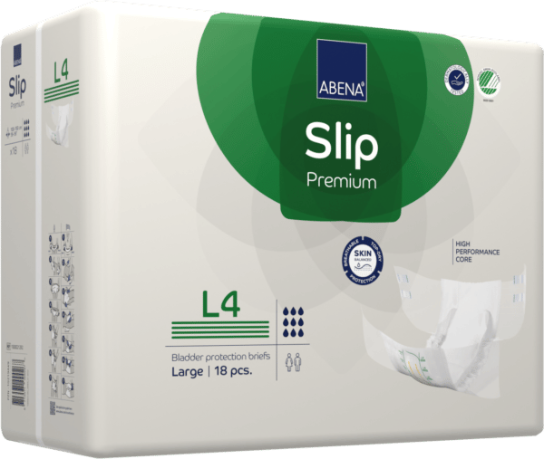 Changes complets SLIP L4 Degré d’absorption : 4000 ml Tour de taille : Compris entre 100 et 150cm Le sachet de 18 protections : 23,70 € J'M Santé Béziers