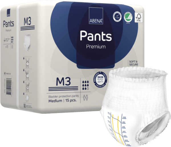 Culottes absorbantes PANTS M3 Degré d’absorption 2400ml Tour de taille : Compris entre 80 et 110cm Le sachet de 15 protections : 16,50 € J'M Santé Béziers