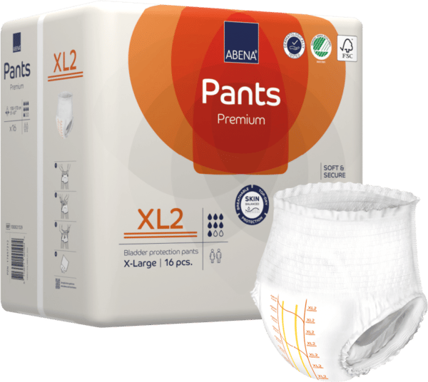 Culottes absorbantes PANTS XL2 Degré d’absorption : 1900ml Tour de taille : Compris entre 130 et 170cm Le sachet le 16 protections : 19,50 € J'M Santé Béziers