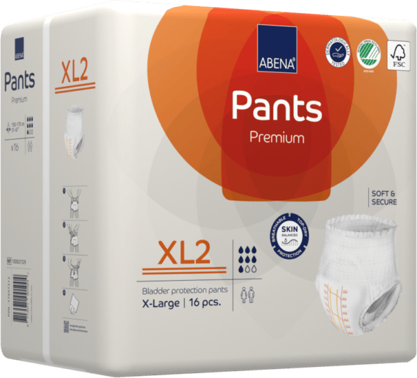 Culottes absorbantes PANTS XL2 Degré d’absorption : 1900ml Tour de taille : Compris entre 130 et 170cm Le sachet le 16 protections : 19,50 € J'M Santé Béziers