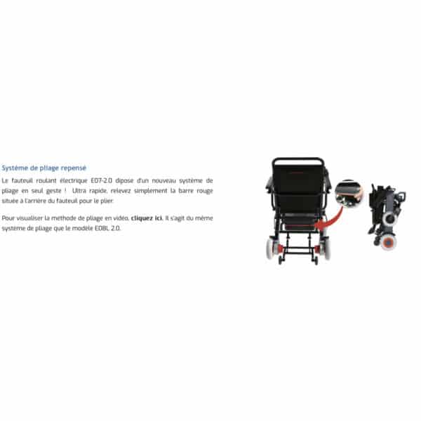 Fauteuil roulant électrique ERGOCONCEPT ERGO 07L / AA0 Ultra léger avec un poids de 22 kg Pliable en 3 secondes sans démontage Compact : adapté au coffre d’une petite voiture Utilisation en intérieur comme en extérieur Autonomie jusqu’à 30 kilomètres Adaptable avec de nombreux accessoires J'M Santé Béziers