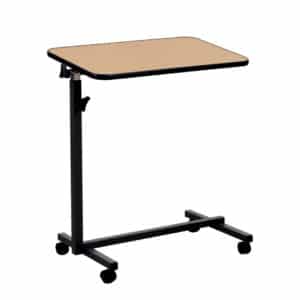 Table de lit bois EASY HERDEGEN -Hauteur du plateau (mini-maxi) : 700 – 1050 mm -Plateau : 400 x 600 mm -Matière du plateau : bois plaqué -Couleur du plateau : bois -Poids maximal supporté : 10 kg Prix : 49,90€ J'M Santé