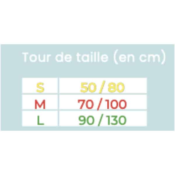 Body de maintien intégral Disponible en S / M / L Périmètre maximum utile : 230 cm Tour de taille (en cm) : 50/80 – 70/100 – 90/130 J'M Santé Béziers