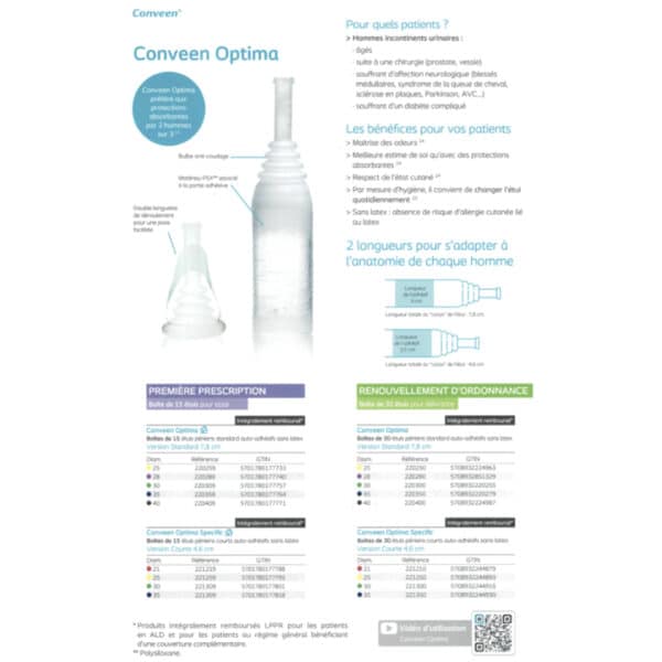Etui pénien CONVEEN OPTIMA Une prise en charge adaptée de l’incontinence peut mettre fin aux craintes de fuites en public et ainsi vous aider à reprendre une vie normale. J'M Santé Béziers