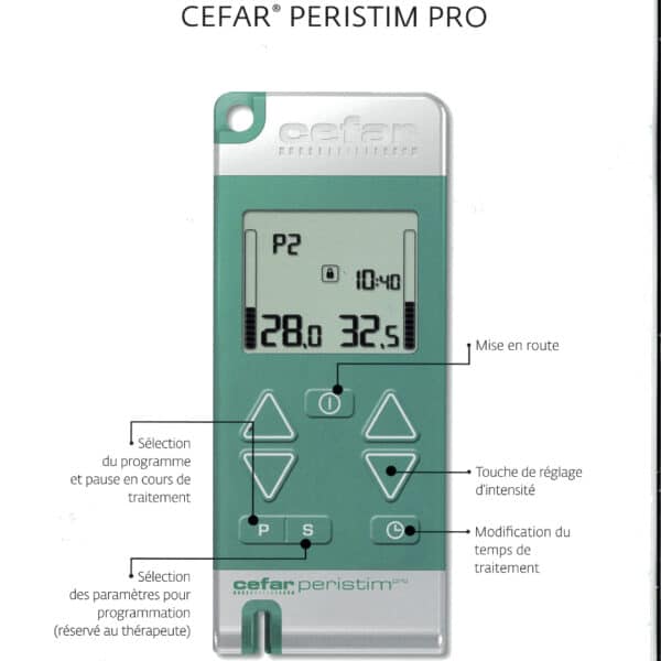 CEFAR PERISTIM PRO Traitement et rééducation par électrostimulation Indications : Incontinence d’effort Instabilité vésicale Neuromodulation du nerf tibial postérieur Rééducation post-partum J'M Santé Béziers