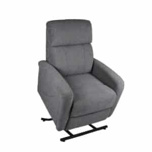 Fauteuil releveur INITIAL (1 moteur) Dossier et repose-jambes s’inclinent de façon simultanée. Revêtement touché velours. Marron disponible en magasin, Gris sur commande. JM Santé Béziers