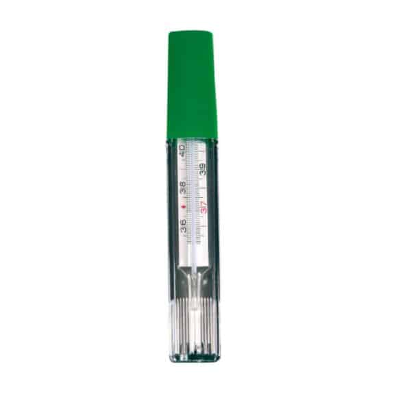 Thermomètre en verre gallium de couleur vert