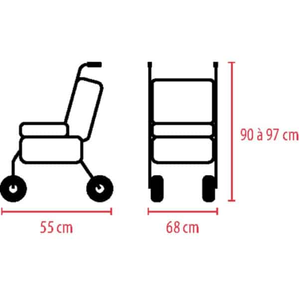 Déambulateur 4 roues Rollator Wo5